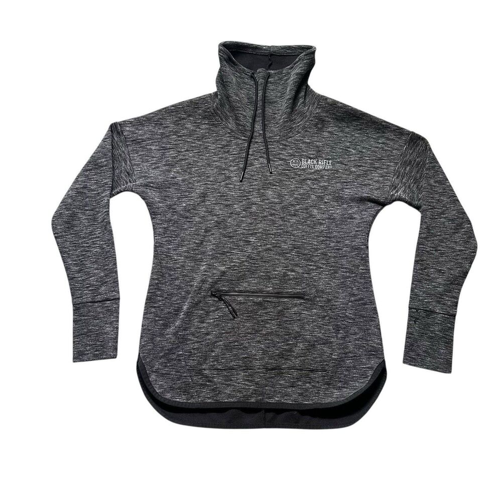 Black Rifle Coffee Co Pullover Ladies S Gray Mock Neck Zip Pocket Sport-Tek